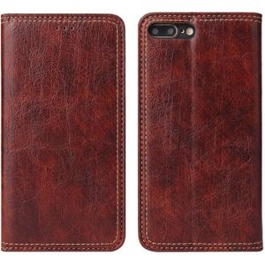 Voor iPhone 7 Plus / 8 Plus Retro Tree Bark Texture PU Magnetic Horizontal Flip Leather Case met Holder & Card Slots & Wallet(Brown)
