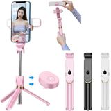 XT06S Live Beauty Bluetooth Tripod Selfie Stick (Pink)