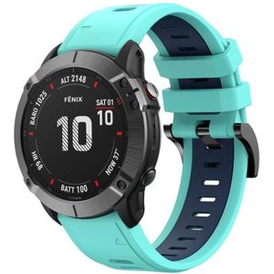 Voor Amazfit Falcon 22 mm tweekleurige siliconen snelsluiting metalen gesp horlogeband (mintgroen + blauw)