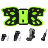 Butterfly Helmet Mount Adapter with 3-Way Pivot Arm & J-Hook Buckle & Long Screw for GoPro HERO10 Black / HERO9 Black / HERO8 Black /7 /6 /5 /5 Session /4 Session /4 /3+ /3 /2 /1  DJI Osmo Action  Xiaoyi and Other Action Cameras (Fluorescent Green)