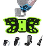 Butterfly Helmet Mount Adapter with 3-Way Pivot Arm & J-Hook Buckle & Long Screw for GoPro HERO10 Black / HERO9 Black / HERO8 Black /7 /6 /5 /5 Session /4 Session /4 /3+ /3 /2 /1  DJI Osmo Action  Xiaoyi and Other Action Cameras (Fluorescent Green)