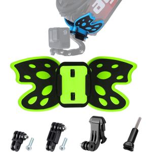 Butterfly Helmet Mount Adapter with 3-Way Pivot Arm & J-Hook Buckle & Long Screw for GoPro HERO10 Black / HERO9 Black / HERO8 Black /7 /6 /5 /5 Session /4 Session /4 /3+ /3 /2 /1  DJI Osmo Action  Xiaoyi and Other Action Cameras (Fluorescent Green)