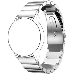 22mm Voor Huawei Watch GT2e GT2 46mm Een platte gesp roestvrijstalen band (zilver)