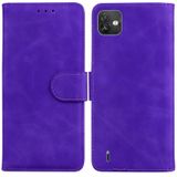 For Wiko Y82 Skin Feel Pure Color Flip Leather Phone Case(Purple)