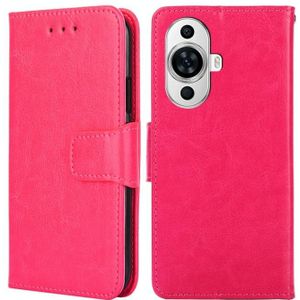 Voor Huawei nova 11 4G Crystal Texture lederen telefoonhoes (roze rood)