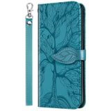 Voor Samsung Galaxy S8+ Life of Tree Embossing Pattern Horizontale Flip Lederen Case met Holder & Card Slot & Wallet & Photo Frame & Lanyard(Lake Blue)