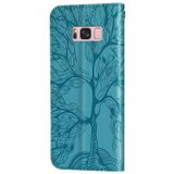 Voor Samsung Galaxy S8+ Life of Tree Embossing Pattern Horizontale Flip Lederen Case met Holder & Card Slot & Wallet & Photo Frame & Lanyard(Lake Blue)