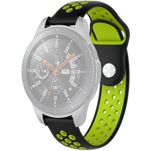Dubbele kleur polsband horloge band voor Galaxy Watch 46mm (zwart + groen)