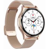 1 43 inch Milanese stalen band Bluetooth-oproep Smart Watch Ondersteuning ECG / niet-invasieve bloedsuikerspiegel (ros goud)