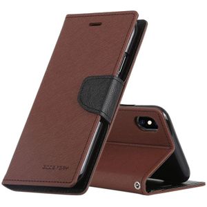 KWIK GOOSPERY FANCY dagboek horizontale Flip lederen case voor iPhone XS Max  met houder & kaartsleuven & portemonnee (bruin)