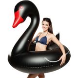 Swan vormige opblaasbare drijvende zwemmen veiligheid zwembad Ring  opgeblazen grootte: 120cm (zwart)