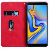 Voor Samsung Galaxy J6 Plus (2018) Frosted Business Magnetic Horizontal Flip PU Leather Case met Holder & Card Slot & Lanyard(Red)