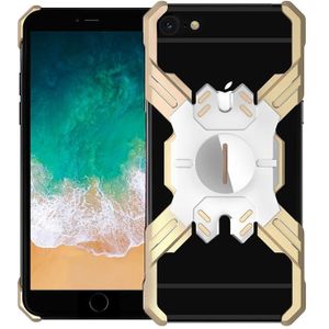 Voor iPhone 6 Plus / 6 Hero Series Anti-fall Slijtvast Metalen beschermhoes met beugel (Goudzilver)