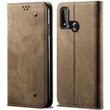 Voor Huawei P Smart(2020) Denim Texture Casual Style Horizontale Flip Lederen case met Holder & Card Slots & Wallet(Khaki)