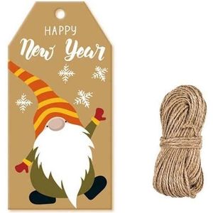 2 Packs Christmas Decoration Kraft Paper Tag Card-label met Jute Twine (kaart 8)