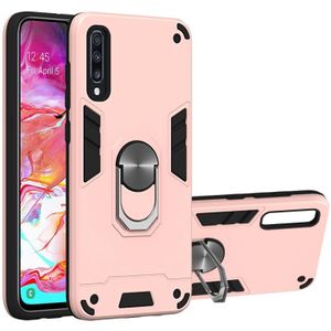 Voor Samsung Galaxy A70 & A70s 2 in 1 Armour Series PC + TPU Beschermhoes met ringhouder(Rose Gold)