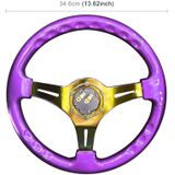 Auto kleurrijke gewijzigd Racing Sport Hoorn Stuur  Diameter: 34.6cm (Paars)