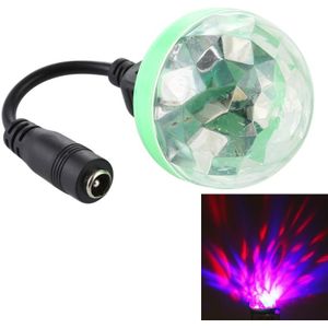 4W RGB Mini Magic Ball LED-podiumlamp met DC 5.5x2.5 / 2.1mm Female naar USB Female connectorkabel