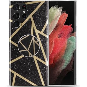 Voor Samsung Galaxy A13 IMD Marble TPU telefoonhoesje met houder