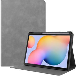 Voor Samsung Galaxy Tab S6 Lite P610 / P615 Cowhide Texture TPU Tablet Horizontale Flip Lederen case met Holder & Sleep / Wake-Up Functie & Pen Slot(Grijs)