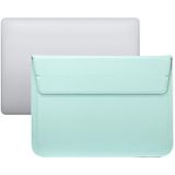 PU-leer Ultra-dunne envelope bag laptoptas voor MacBook Air / Pro 15 inch  met standfunctie (Mintgroen)