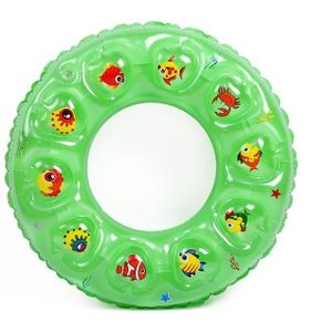 10 PCS Cartoon Patroon Dubbele Airbag verdikt opblaasbare zwemmen ring Crystal Zwemmen Ring  Grootte: 60 cm (Groen)