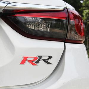 Auto Dual R Gepersonaliseerde decoratieve stickers van aluminiumlegering  afmeting: 11 x 3 5 cm (rood + zwart)