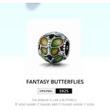 S925 Sterling Silver Fantasy Butterfly Kralen DIY Armband Ketting Accessoires