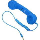 3.5 mm plug Mic retro telefoon anti-straling mobiele telefoon handset ontvanger (blauw)