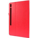 Voor Samsung Galaxy Tab S7+ / T970 Crazy Horse Texture Horizontale Flip Lederen case met 2-vouwende Houder & Kaartsleuf(Rood)