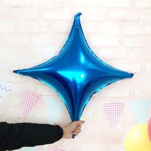 10 stuks vier-puntige ster kinderen partij decoratie ballon thema Bbirthday ballon pakket accessoires  grootte: 24 inch  kleur: blauw