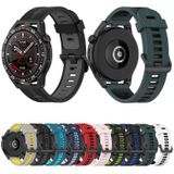 Voor Huawei Watch GT 3 SE 22 mm tweekleurige gestreepte siliconen horlogeband (olijfgroen zwart)