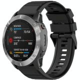 Voor Garmin Forerunner 955 22mm Horizontale Textuur Siliconen Horlogeband met Removal Tool (Zwart)