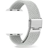 Gevlochten + roestvrij staal vervangende horlogebanden voor Apple Watch Series 6 & SE & 5 & 4 40mm / 3 & 2 & 1 38mm (Wit)