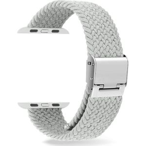 Gevlochten + roestvrij staal vervangende horlogebanden voor Apple Watch Series 6 & SE & 5 & 4 40mm / 3 & 2 & 1 38mm (Wit)