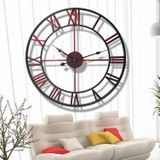 45cm Retro Living Room Iron Ronde Romeinse Numeral Mute Decoratieve Muur Klok (Brons)