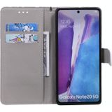 Voor Samsung Galaxy Note 20 3D Painting Horizontale Flip Lederen case met Holder & Card Slot & Lanyard(Black Butterflies)
