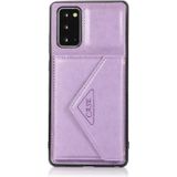 Voor Samsung Galaxy Note20 Multifunctioneel Cross-body Kaarttas TPU+PU Back Cover Case met Holder & Card Slot & Wallet(Paars)