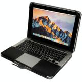 MacBook Retina 15.4 inch 2016 versie Crazy Horse structuur beschermende PU leren Flip Hoes (zwart)