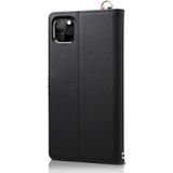 Wave Point horizontale Flip lederen draagtas met kaartsleuven & houder & portemonnee & Lanyard voor iPhone 11 Pro (zwart)