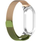 Voor Xiaomi Mi Band 7/7NFC Milan metalen roestvrijstalen horlogeband (retro goud + groen)