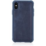 Voor iPhone X / XS multifunctioneel afneembaar horizontaal horizontaal lederen hoesje met kaartsleuven & houder & portemonnee & fotoframe(blauw)