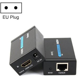 HDY-60 HDMI naar RJ45 60m Extender single network kabel naar voor HDMI signaalversterker (EU Plug)