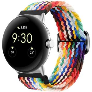 Voor Google Pixel horlogegesp nylon gevlochten horlogeband