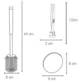 Huishoudelijk toilet siliconen lange handvat toiletborstel set roestvrij stalen toilet reiniging borstelhoofd