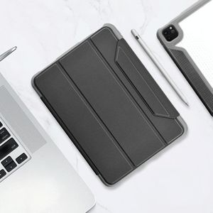 Mutural Yagao-serie PC horizontale flip lederen behuizing met houder en pensleuf voor iPad Air (2020) 10 9 (grijs)