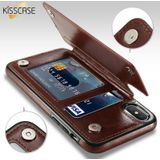 Retro PU lederen case multi kaarthouders telefoon gevallen voor iPhone 6 6s 7 8 plus 5S SE  iPhone X XS Max XR  Samsung S7 S8 S9 S10 voor iPhone 6 6S plus (bruin)