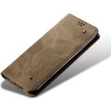 Voor iPhone 6/6s denim textuur casual stijl horizontale Flip lederen draagtas met houder & kaartsleuven & portemonnee (kaki)
