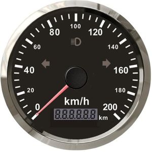 TNG85 200 KM Auto Motorfiets GPS Snelheidsmeter Met Alarm (Zilveren Frame Met Zwarte Achtergrond)