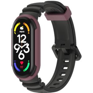 Voor Xiaomi Mi Band 7/7 NFC MIJOBS GS Unibody Tweekleurige horlogeband (zwart wijnrood)